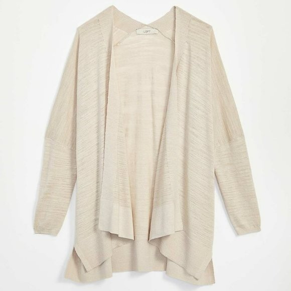 Firm Price - LOFT NWT Grey Open Sweater S - Picture 1 of 8